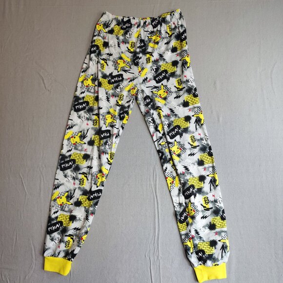 Pokemon Pikachu sleepwear pyjama boys size L black & grey with graphic - Picture 5 of 13